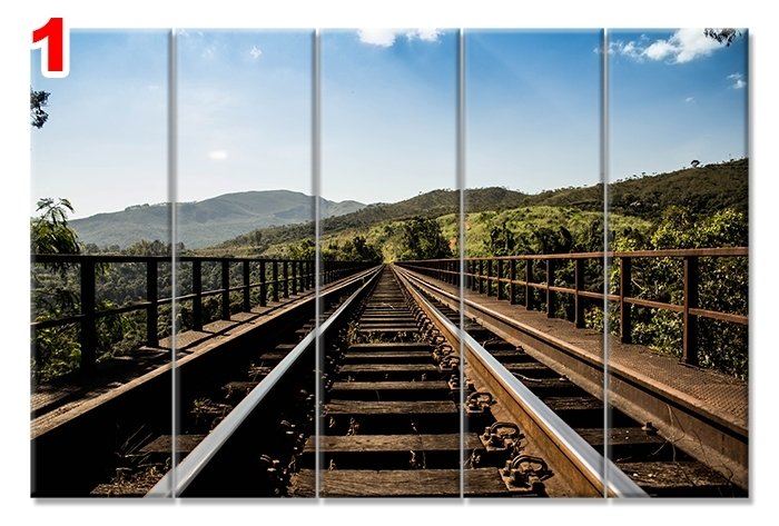 TREN YOLU 7 STİL 5 PARÇALI KANVAS TABLO