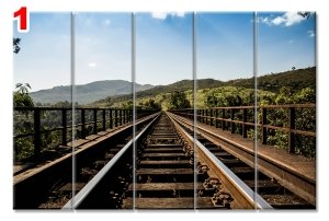 TREN YOLU 7 STİL 5 PARÇALI KANVAS TABLO