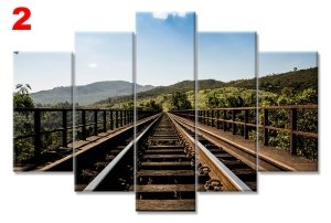 TREN YOLU 7 STİL 5 PARÇALI KANVAS TABLO