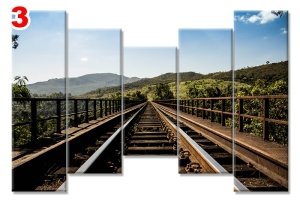 TREN YOLU 7 STİL 5 PARÇALI KANVAS TABLO
