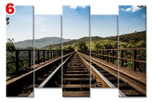 TREN YOLU 7 STİL 5 PARÇALI KANVAS TABLO