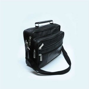 Gerçek Deriden Üretilmiş Omuz Askılı ve Kulplu 5 Cepli Büyük Boy Unisex Yatay El Çantası