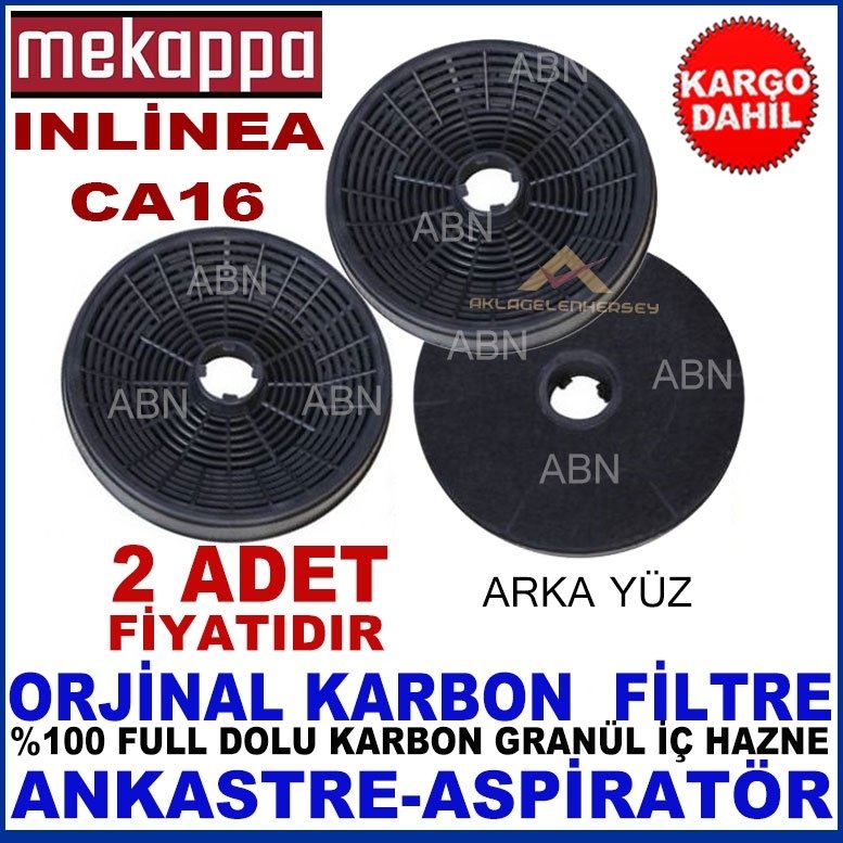 MEKAPPA INLİNEA CA16 ANKASTRE DAVLUMBAZ GRANÜL KARBONLU FİLTRE