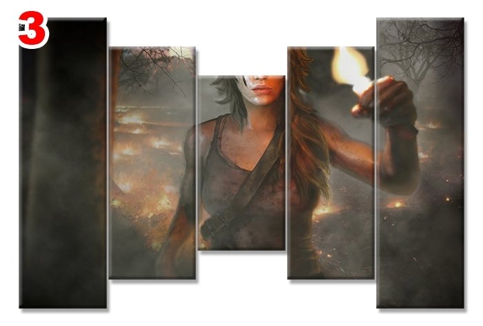 TOMB RAIDER 7 STİL 5 PARÇALI KANVAS TABLO