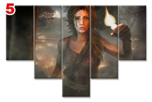 TOMB RAIDER 7 STİL 5 PARÇALI KANVAS TABLO
