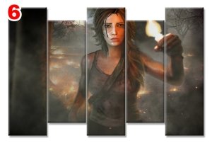 TOMB RAIDER 7 STİL 5 PARÇALI KANVAS TABLO