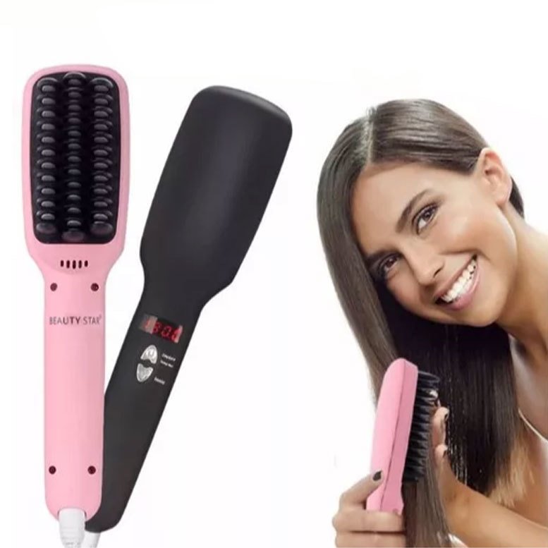İyonizer Saç Düzleştirici Fırça Tarak - Saç Şekillendiren Isıtıcı Tarak - Kochler 2 in 1 PTC Isıtıcı