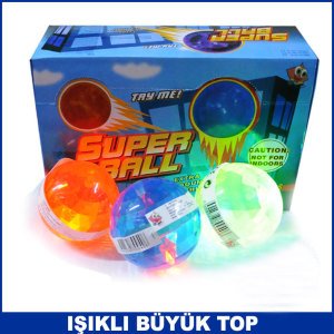 Oyuncak Işıklı Top Disko Topu Görünümlü Plastik Top Büyük