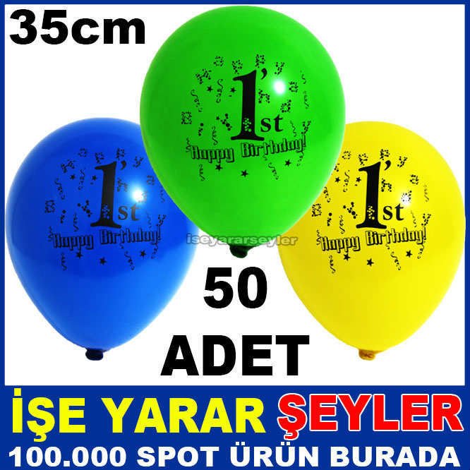 HAPPY BİRTHDAY BASKILI RENGARENK 50 ADET BALON