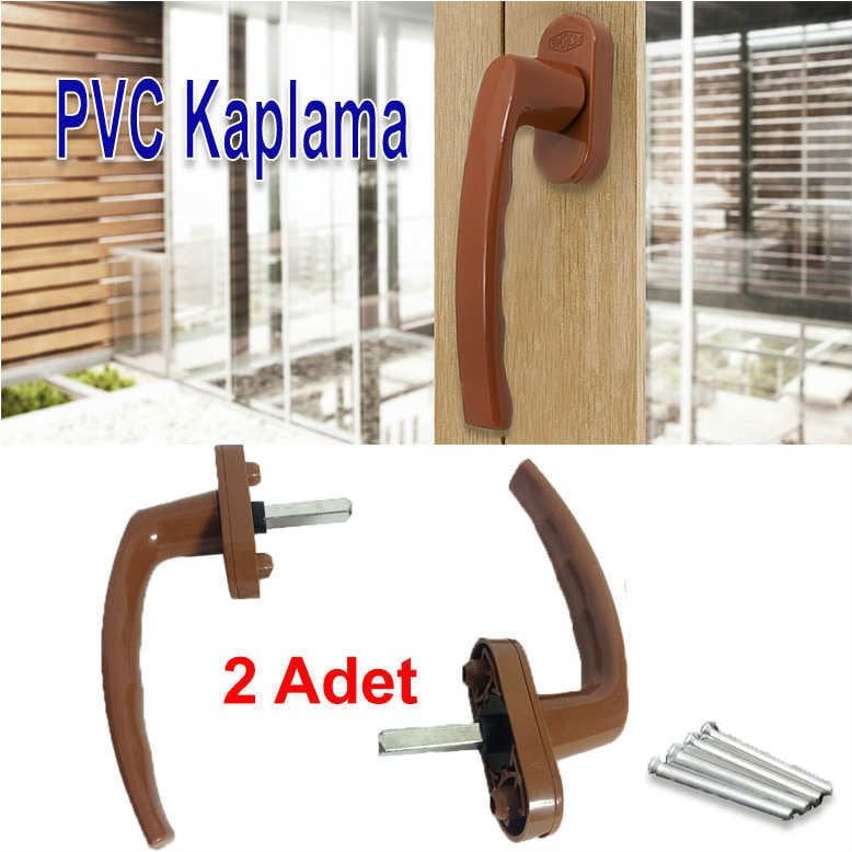 Kahverengi Pimapen pencere Kolu 2 Adet Kaliteli Plastikten kahve renk PVC doğrama Pencere Kolu Seti