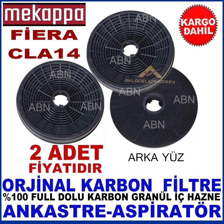 MEKAPPA FİERA CLA14 ANKASTRE DAVLUMBAZ GRANÜL KARBONLU FİLTRE