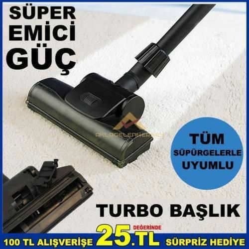 Tüm Elektrik Süpürgelerine Uyumlu Extra Döner Fırçalı Turbo Universal Elektrikli Süpürge Başlığı