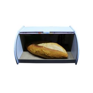 Desenli Sürgülü Akardeon Kapaklı Ahşap Ekmek Dolabı 38x25cm - Ekmek Kutusu