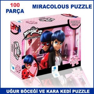 100 Parça Miracolous Puzzle - Uğur Böceği ve Kara Kedi Puzzle Çocuklarda Zeka Gelişimine yardımcı Orjinal Lisanslı Çocuk Puzzle