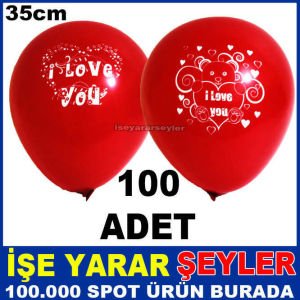I LOVE YOU BASKILI KIRMIZI 100 ADET BALON