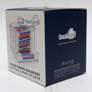 9x9x7 Ebatlarında Freehome Kulak Pamuğu Kapaklı Organizer Kulak Pamuklarınızı Koyup Rahatça Alın