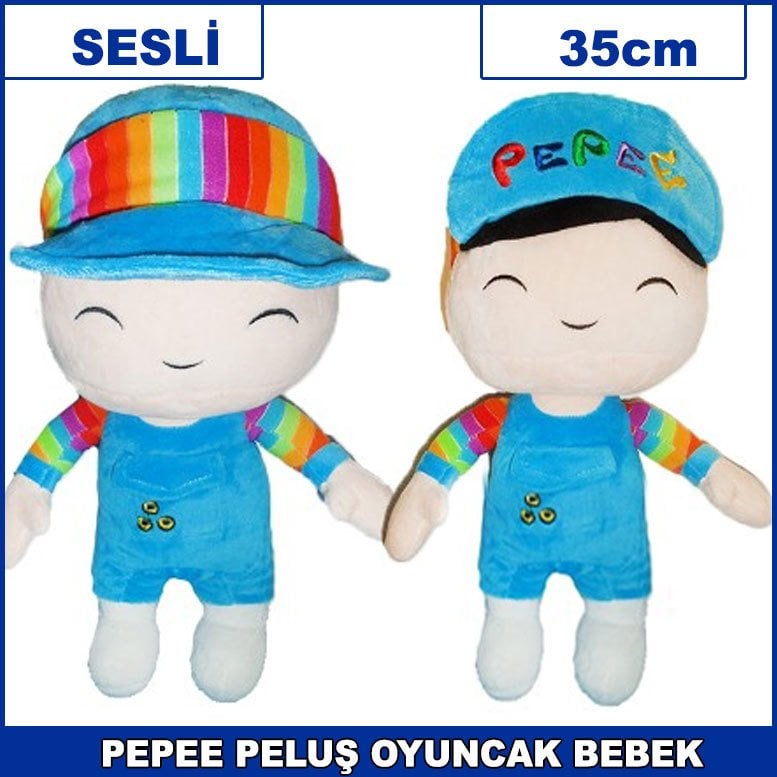 Pepee Oyuncak Sesli  Peluş Bebek 35cm Kaliteli ve Dayanıklı