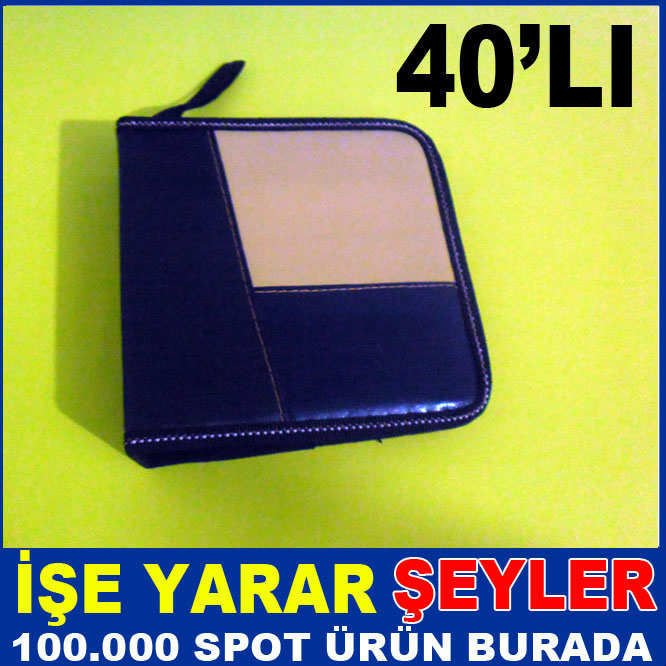 16x16cm FERMUARLI 40 LI KUMAŞ CD DVD ÇANTASI