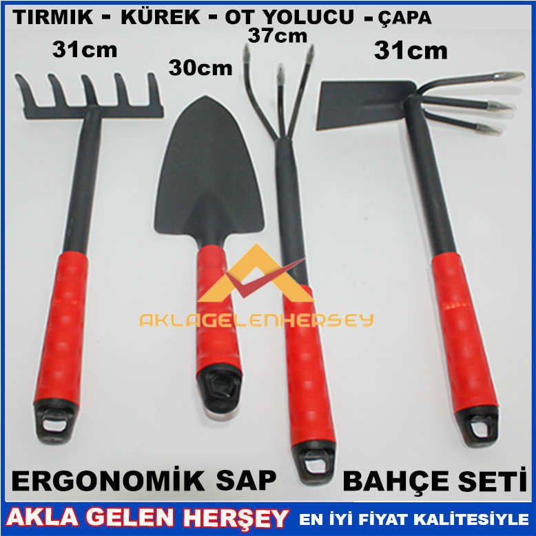 4 PARÇA SÜPER ÇELİK PROFESYONEL BAHÇE BAKIM SETİ
