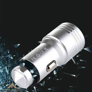 5V/3.1A-1.0A Metal Araç İçi Çakmaklık Girişli Şarj Aleti Çift USB Girişli Hızlı ve Yavaş