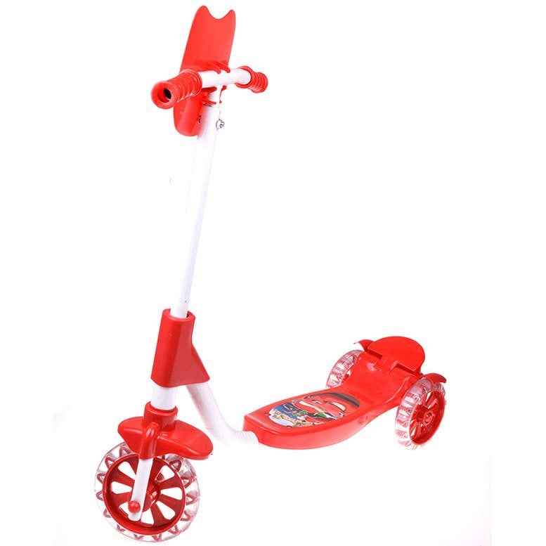 Sağlam Plastikten İç ve Dış Mekanda Kullanılabilen En Hoş Kırmızı Cars Model Scooter Yükseklik 73cm