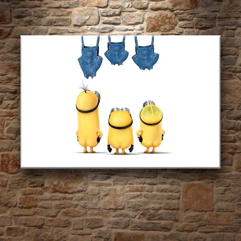 MINIONS ÇAMAŞIR İPİ 7 değişen ölçü ORİJİNAL KANVAS TABLO
