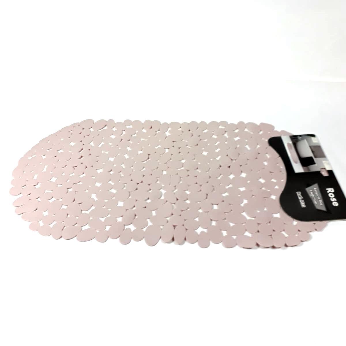 Özel Malzemeden Vantuzlu Kaymaz Banyo Paspası Duş Kaydırmaz 34x68 Pembe Açık