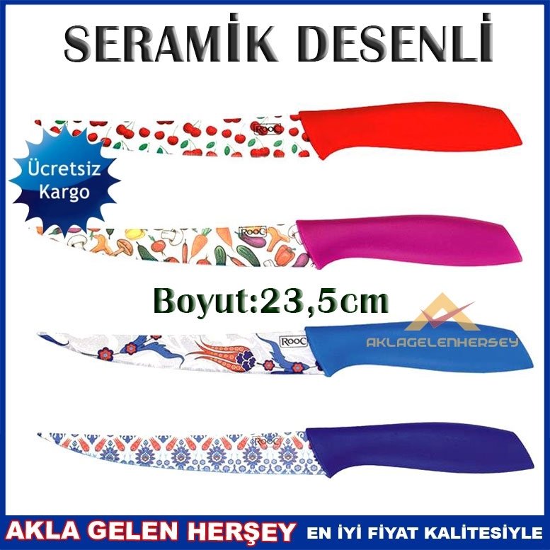 Ücretsiz Kargo ROOC KALİTELİ SERAMİK DESENLİ ÇELİK BIÇAK