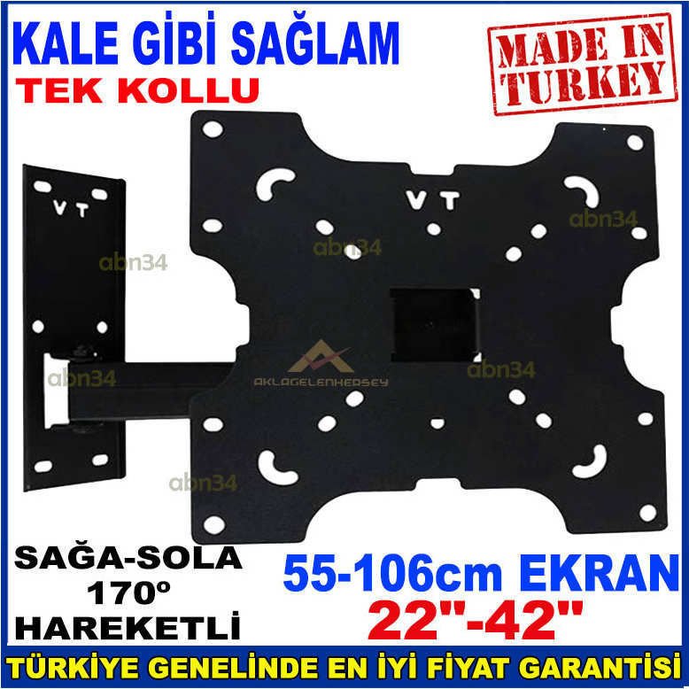 LED TV-LCD Televizyonlar için Tek Kollu Hareketli Katlanabilir TV Askı Aparatı VT 321 HT PRO-1