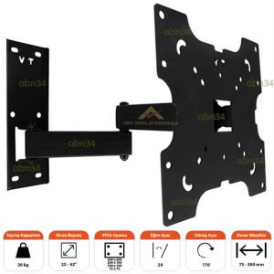 LED TV-LCD Televizyonlar için Tek Kollu Hareketli Katlanabilir TV Askı Aparatı VT 321 HT PRO-1
