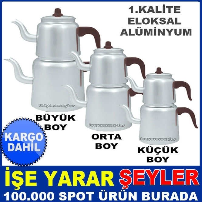 Lezzetli çayın gerçek tadı alüminyum çaydanlıkla yaşanır KLASİK MODEL KÜÇÜK BOY ALÜMİNYUM ÇAYDANLIK