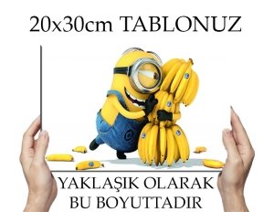 MINION AND BANANA 7 değişen ölçü ORİJİNAL KANVAS TABLO