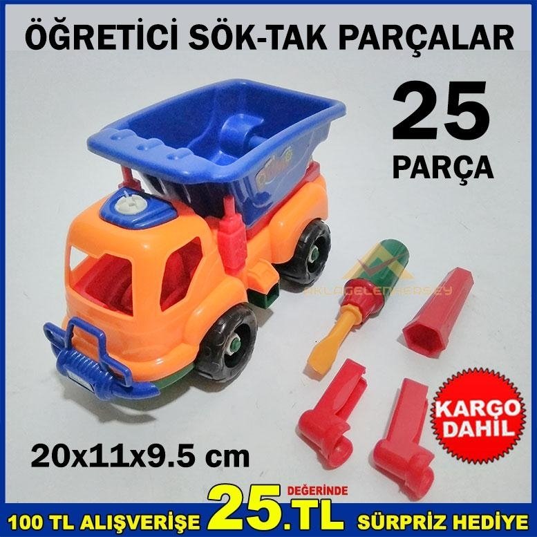 SÖKÜLÜP TAKILABİLEN ÖĞRETİCİ DAMPERLİ KAMYON