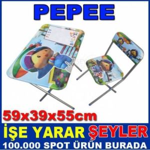 PEPEE DESENLİ ÇOCUK ÇALIŞMA MASASI SETİ
