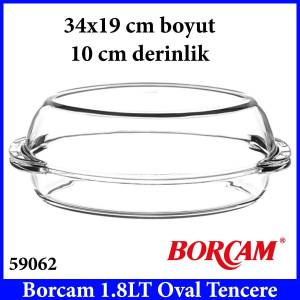 BORCAM 1.8LT OVAL TENCERE 59062 34X19X10 EBATLARINDA PAŞABAHÇE KALİTELİ CAM ÜRÜN
