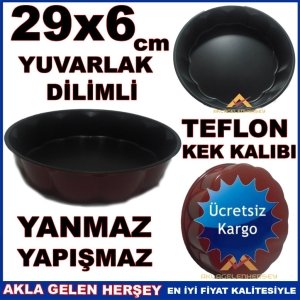 KARGO DAHİL 29x6 cm YUVARLAK DİLİMLİ TEFLON KEK KALIBI