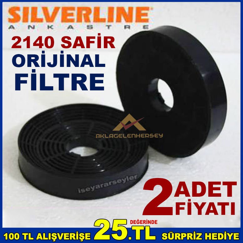 SILVERLINE 2140 SAFİR ANKASTRE DAVLUMBAZ FİLTRESİ SILVERLINE 2140 SAFİR KARBON FİLTRE