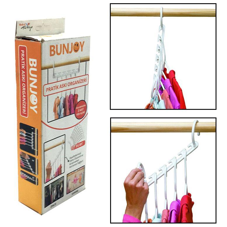 8'li Dolap İçi Düzenleyici Pratik Giysi Askı Organizeri Askılık Çoklu Kıyafet Elbise Askısı