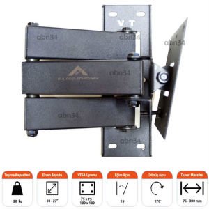 LED TV-LCD Televizyonlar için Çift Kollu Hareketli Katlanabilir TV Askı Aparatı VT 222 HC PRO-1