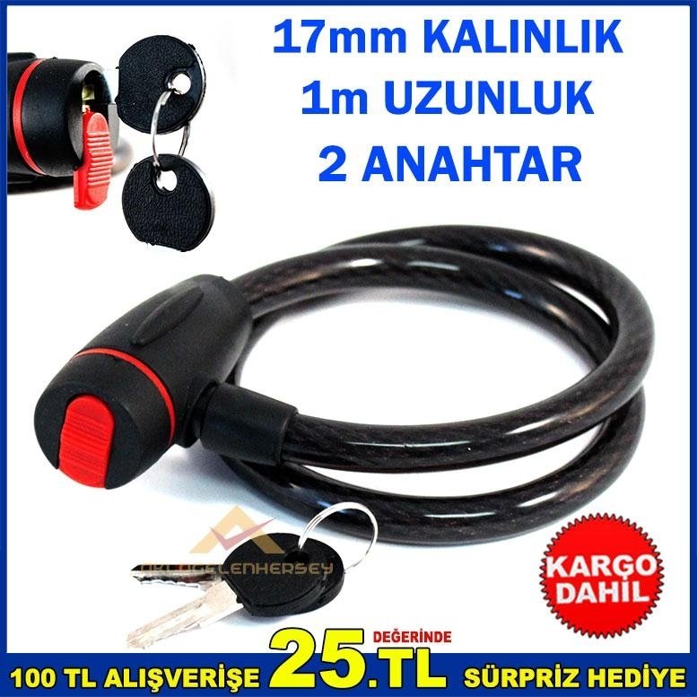 17mm KALINLIĞINDA 1metre SAĞLAM BİSİKLET KİLİDİ
