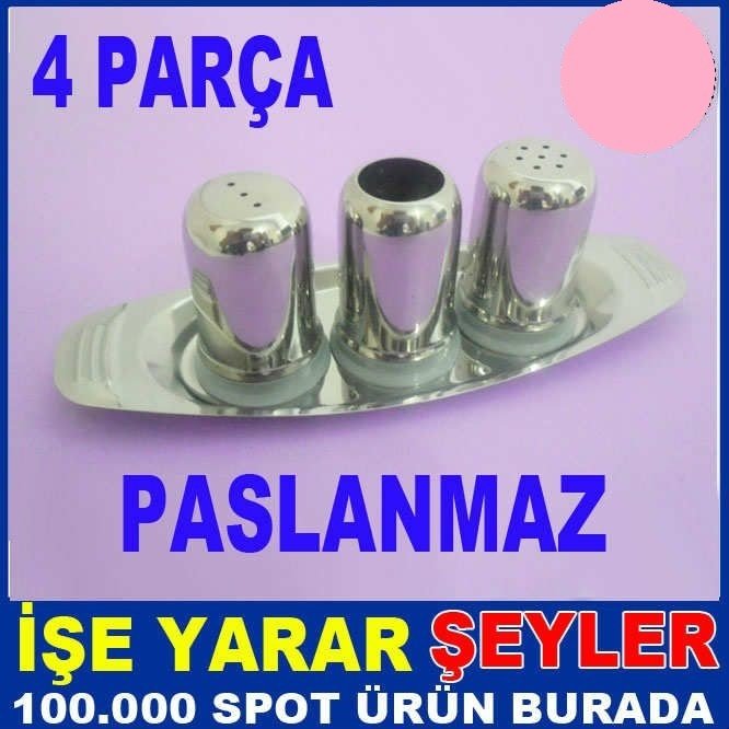 PASLANMAZ ÇELİK TUZLUK BİBERLİK GONDOL SET