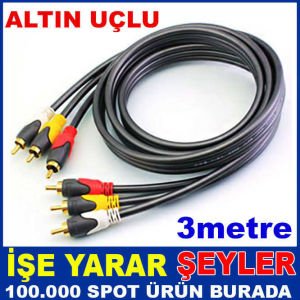 3RCA - 3RCA ALTIN UÇLU GOLD 3 METRE KABLO