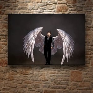 LUCIFER KANATLI ŞEYTAN 7 değişen ölçü ORİJİNAL KANVAS TABLO