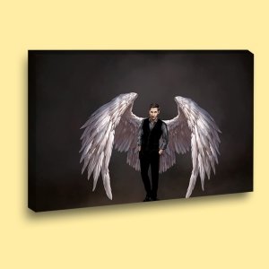 LUCIFER KANATLI ŞEYTAN 7 değişen ölçü ORİJİNAL KANVAS TABLO