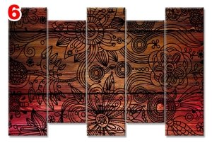 TAHTAYA CICEK DESENLERI 7 STİL 5 PARÇALI KANVAS TABLO
