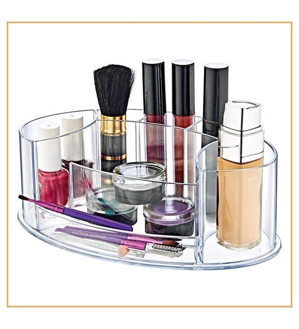 22x13x8 Ebatlarında Freehome Makyaj Malzemesi İçin Organizer 7 Gözlü Oval Kozmetik Organizer