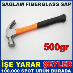 AMERİKAN MODEL KIRILMAYAN SAĞLAM FİBER SAPLI 500gr ÇATAL ÇİVİ ÇIKARTICI ve ÇAKICI ÇELİK ÇEKİÇ