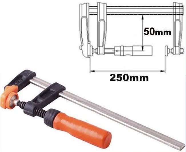 F Tipi Mengene 25 x 5cm Çelik Mobilyacı Ağaç Sıkıştırma İşkencesi