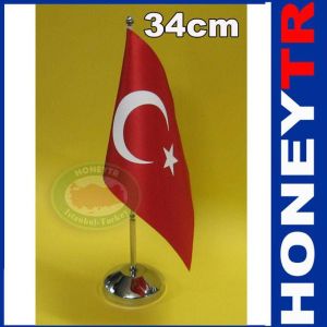 METAL KROM DİREKLİ ÇİFTYÜZEYLİ MASA TÜRK BAYRAĞI