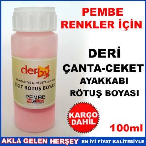 Profesyonel deri boyası, hata kapatıcı deri rötuş boyası,PEMBE RENK ÇANTA CEKET AYAKKABI RÖTUŞ BOYASI